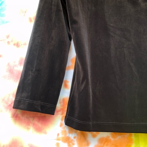 Vintage The Limited 3/4 Sleeve Top Black Velvet - Picture 2 of 4